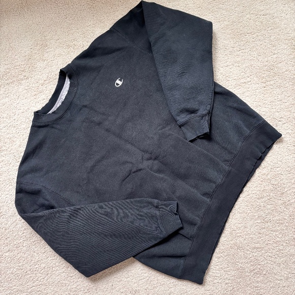 Champion Eco Authentic Mens XL Black Heavyweight embroidered Logo Sweatshirt - Picture 1 of 10